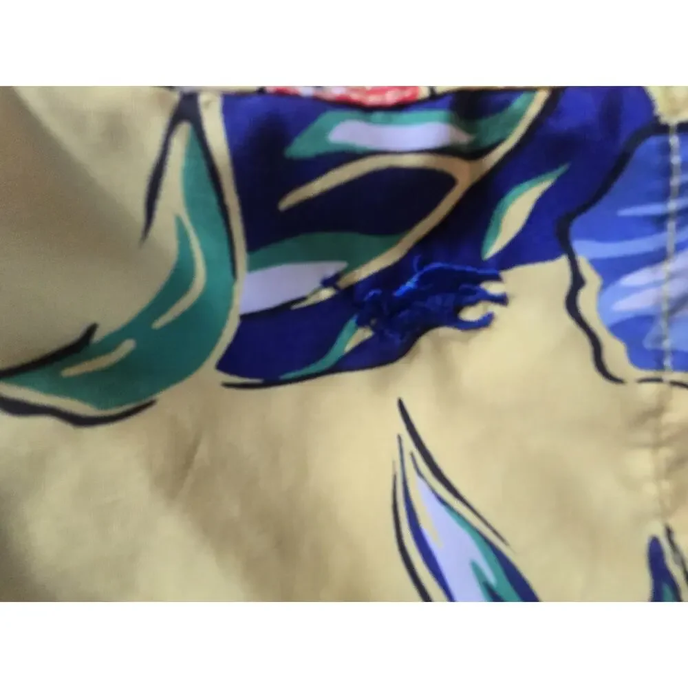 Polo Ralph Lauren Mens Floral Beachwear Swim Trunks size L beach resort cruise